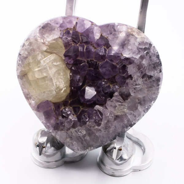 Amethyst Heart with Calcite